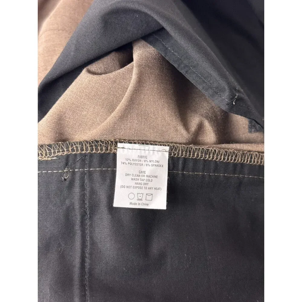 State & Liberty Athletic Fit Stretch Wool Suit Dress Pants 38 x 26 Mens Brown